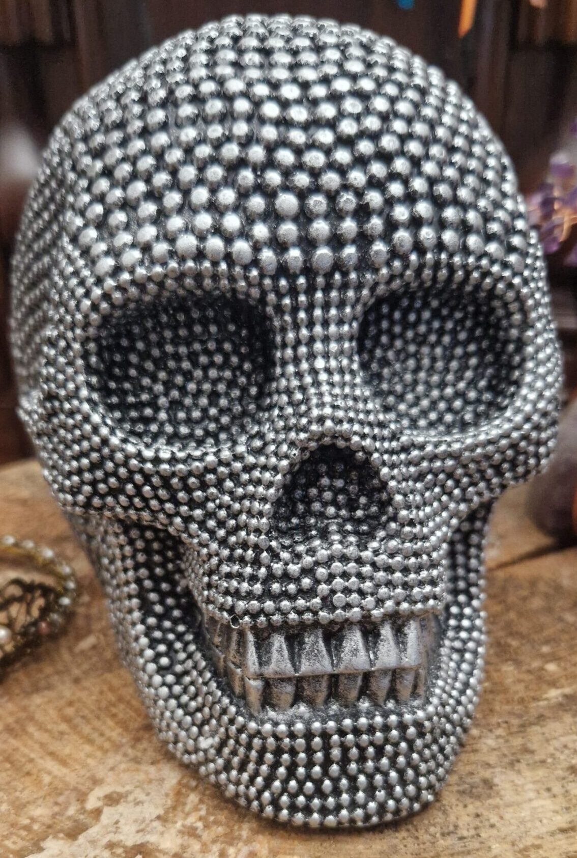 Silver studded skull - Castle Willow Silver studded skull - Castle Willow
